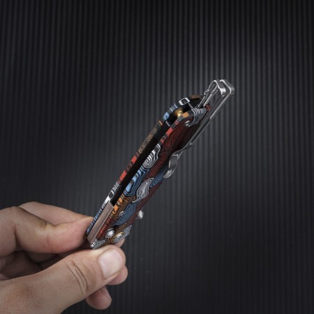 Нож складной SRM Medal 255L-GQ2 дамасский узор